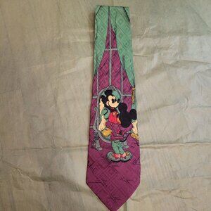 Mickey & Co Atlas Design 100% Silk Necktie Vintage Mickey -Made In Italy
